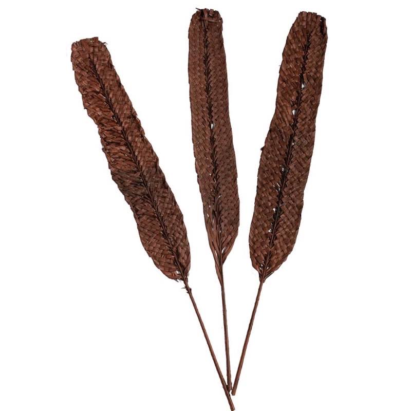 Woven Kejur Leaves, Set of 3 - Tobacco